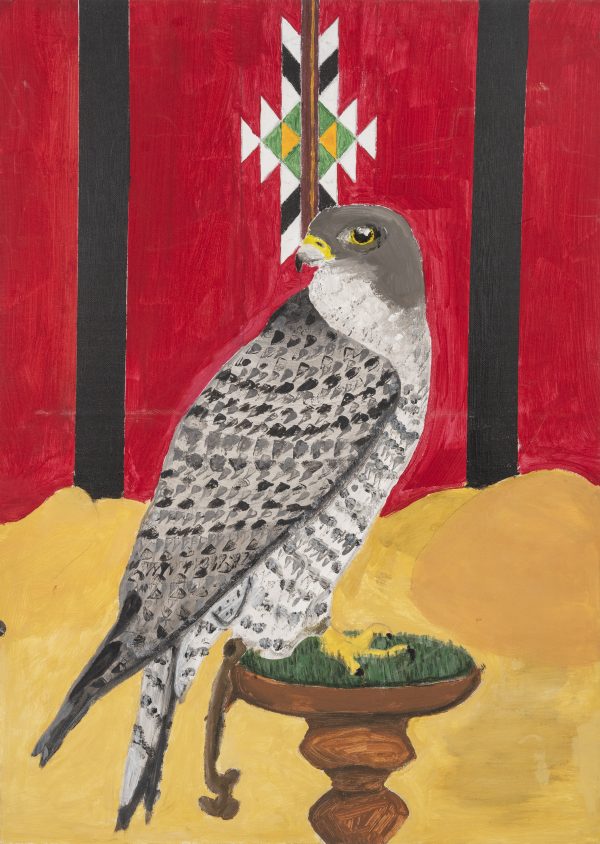 Falcon On Traditional Background